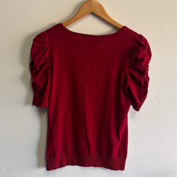 INC International Concepts Red Puff Sleeve Blouse - Picture 5 of 5